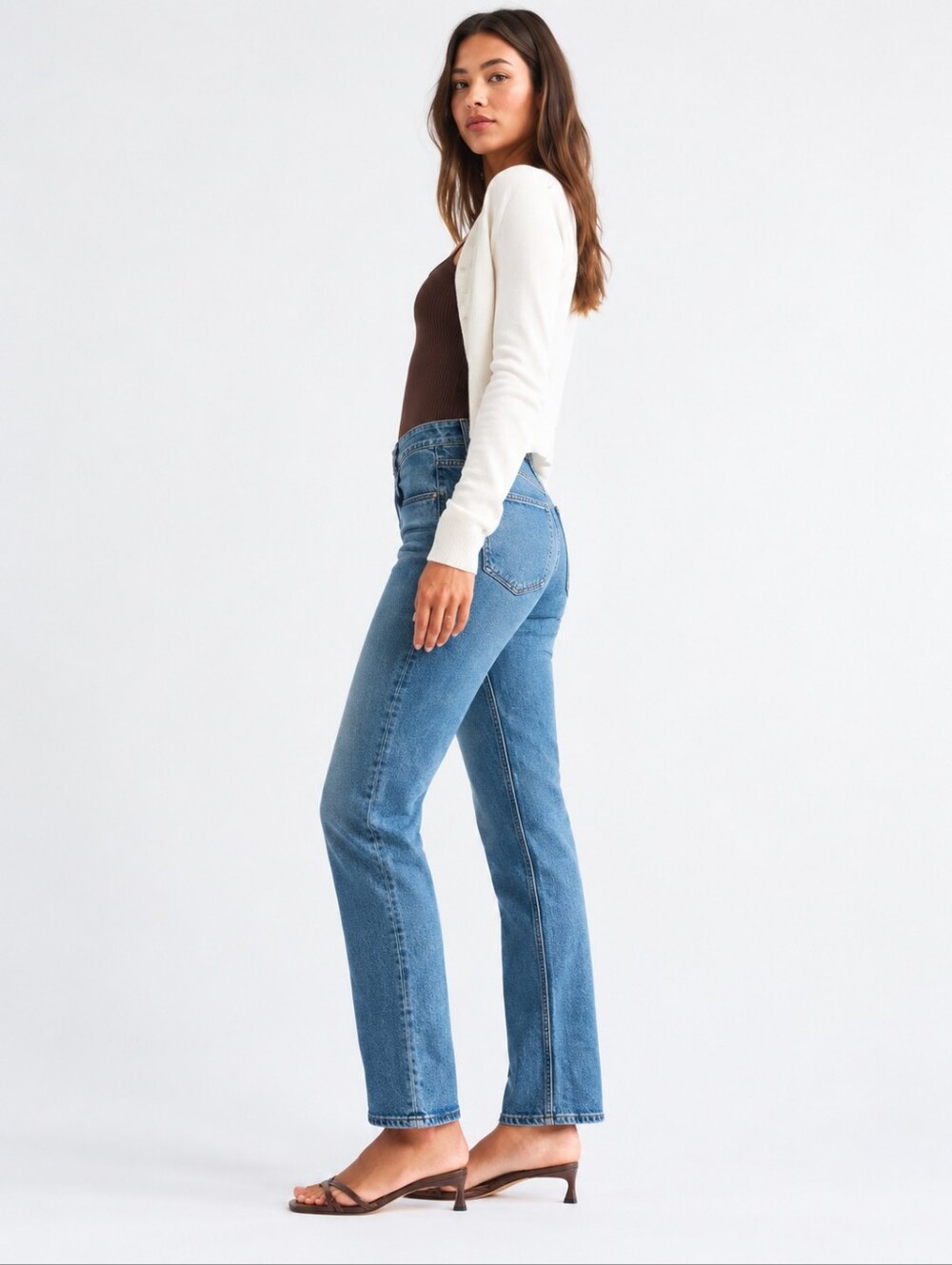 ❤️ ABERCROMBIE & FITCH CURVE LOVE 90'S HIGH RISE STRAIGHT LEG JEANS, 4S (27 S)